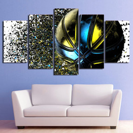 5 Piece HD Printed Canvas Painting Basketball Disintegration Wall Pictures Living Room Bedroom Modular