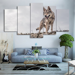 HD Printed 5 Piece Canvas Art Wild Wolf Painting Animal Modern Modular Wall Pictures Living Room
