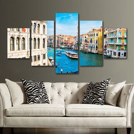 5 Piece Canvas Painting Beautiful Venice City View Picture Wall Art Home Decoration Living Room