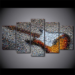 Canvas Painting Printed 5 Pieces Synthesis Guitar Abstract Wall Art Canvas Pictures Bedroom