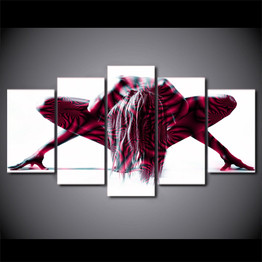 HD Printed 5 Piece Canvas Art Nude Woman Painted Body Art Painting Wall Pictures Living Room