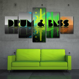 5 Pieces Cartoon Letters Modern Canvas Prints Painting Wall Art Modular Picture Modern Decorative