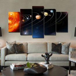 HD Printed Our Solar System 5 Piece Picture Painting Wall Art Canvas Print Room Poster