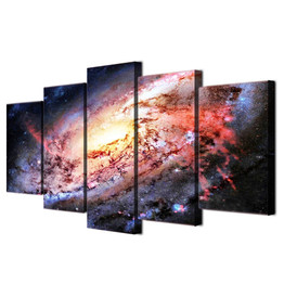 5 Piece Wall Art Canvas Painting HD Print Space Galaxy Stars Home Decoration Poster Picture