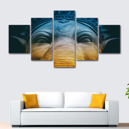 5 Piece Canvas Painting Hindu God Ganesha Elephant Pictures Wall Art Home Decoration Prints Poster