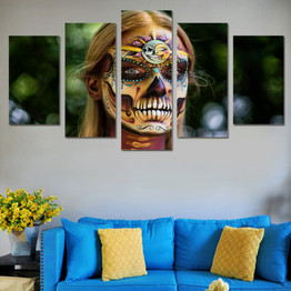 5 Piece HD Printed Wall Art Print Joker Canvas Painting Horror Wall Art Pictures
