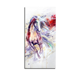 Decorative Painting 1 Piece Multicolor Watercolor Horse Steed HD Printed Painting Print Room Decor Poster Picture Canvas Art