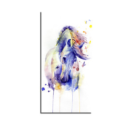 Posters Wall Painting Art Home Decor Modern 1 Panel White Horse Butterflies Animal HD Print Painting Modular Pictures Canvas