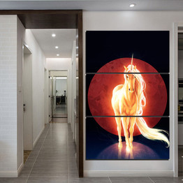 Last Unicorn by JoJoesArt HD Print 3 Piece Canvas Art  Psychedelic Unicorn Home Decoration Wall Pictures