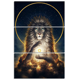 Soul Keeper by JoJoesArt HD Print 3 Piece Canvas Art Lion God Large Canvas Wall Art Wall Art Picture Home Decoration