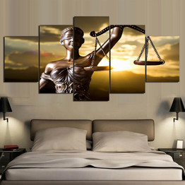 HD Prints Canvas 5 Pieces Goddess Of Justice Painting Modular Living Room Wall Art Pictures
