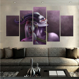 Modern Canvas Living Room Pictures 5 Panel Cartoon Character Painting Wall Art Modular HD Printed