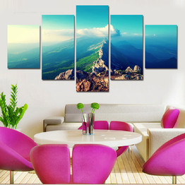 Painting Artwork Canvas 5 Pieces Nature City Landscape Printed Picture Modular HD Modern Wall Art