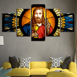 Picture Wall Art Modular Posters 5 Panel Jesus For Living Room HD Printed Modern On Canvas Painting