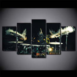 Modular Canvas Pictures 5 Pieces Drums Beating Paintings Wall Art  HD Printed Music