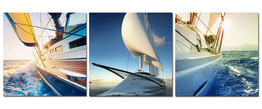 Paintings Pictures Canvas Wall Artwork Prints Modern Home Decor 3 Pieces Yacht in the Sea