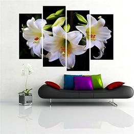 Wall Art Pictures Canvas Painting Print Beautiful Lily Flower 3 Panel Triptych