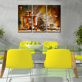 Modern Wall Art Pictures 3 Pieces Coffee Grinder Machine Coffee Beans HD Printed Painting On Canvas Poster
