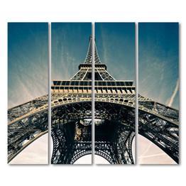 4 Piece Printed Eiffel Tower Building Canvas Art Painting Poster Wall Pictures