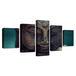 Canvas Wall Art Decorative Modular Pictures 5 Panel Figure Of Buddha Bedroom Prints Cuadros Painting