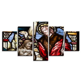 Painting HD Printed Canvas Wall Art 5 Panel God Father Of Christ Jesus Pictures Modular Poster