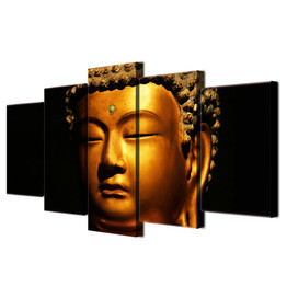 Wall Canvas Art Modern 5 Panel Figure Of Buddha HD Print Painting Pictures Modular Poster