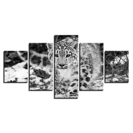 Canvas Wall Art Picture 5 Pieces Forest Tiger Snow Landscape HD Print Poster Painting