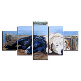 Wall Art Poster Modern 5 Panel Animal Dog Canvas HD Print Painting Modular Pictures