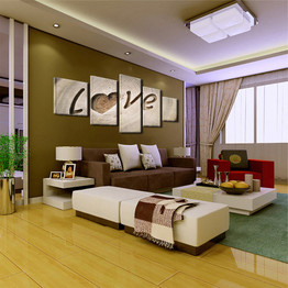 Canvas Modern HD Printed Paintings Wall Art 5 Pieces Carving Love Quotes Posters Modular Love Heart Pictures