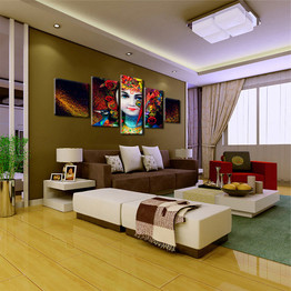 HD Printed Pictures Canvas Modular Wall Art 5 Pieces India God Radha Krishna Painting Posters