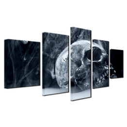 Canvas HD Printed Painting Pictures Frame Modern Artworks 5 Pieces Halloween Horror Skull Poster Wall Art
