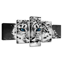 Canvas Paintings Wall Art Modular HD Prints 5 Pieces Animal White Tiger Poster Modern Pictures