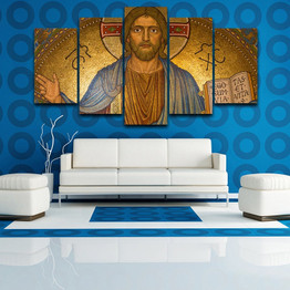 Modern Canvas Wall Art Christ Posters HD Printed Oil Painting 5 Pieces Jesus Pictures