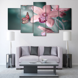 Wall Picture Butterfly Orchid Painting Canvas Print HD Printed Canvas Poster