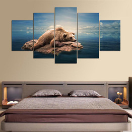 Canvas Pictures Prints Poster 5 Pieces Vintage Classic Green Convertible Car Paintings Wall Art