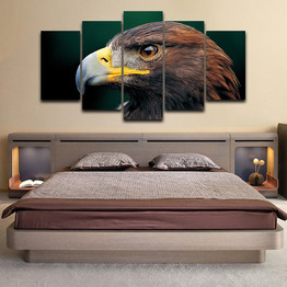 Wall Canvas Art Painting Poster 5 Panel Pictures Animal Eagle Modern HD Printed Photo