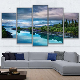 Canvas Paintings Wall Art Poster 5 Pieces Island River Mountain Wonderful Nature Landscape Pictures
