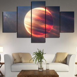 Wall Art Canvas Painting Modular Pictures Home Decor HD Printed 5 Panels Earth Space Moon Planet Landscape Poster