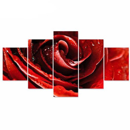 Canvas Painting Rose Flower Picture and Poster HD Print 5 Piece Canvas