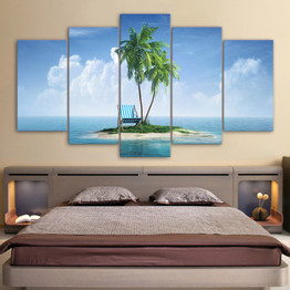 5 Piece HD Print Wall Art Canvas Painting Tropical Island Posters And Prints Coconut Grove