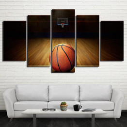5 Piece Canvas Art HD Printed Basketball Course Painting Wall Pictures For Gym Decor Modular Painting