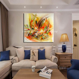 Modern Artist Hand-painted Abstract Flowers Oil Painting On Canvas Wall Painting Wall Art Picture For Living Room Home Decor