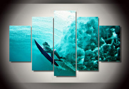 HD Printed Surfing Group Painting Wall Art Print Poster Picture Canvas