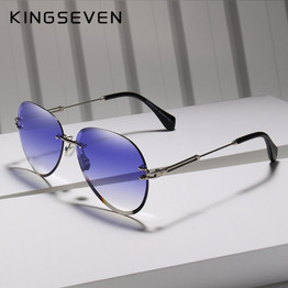 Vintage Fashion Gradient Lens Rimless Sun Glasses for Women