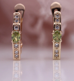 Natural Zircon Oval Geometric Shape Women Cute Drop Earrings