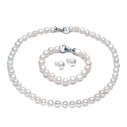 Pearl Jewelry Sets Necklace+Bracelet+Earrings