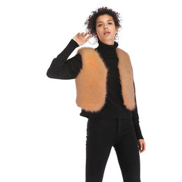Women's faux fur plush short vest