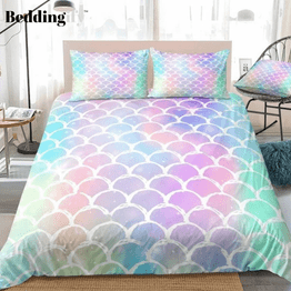 Colorful Mermaid Scale Bedding Set