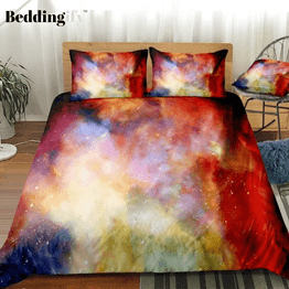 Cosmic Space Stars Colorful Abstract Bedding Set