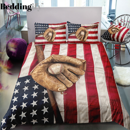 Baseball Flag Bedding Set